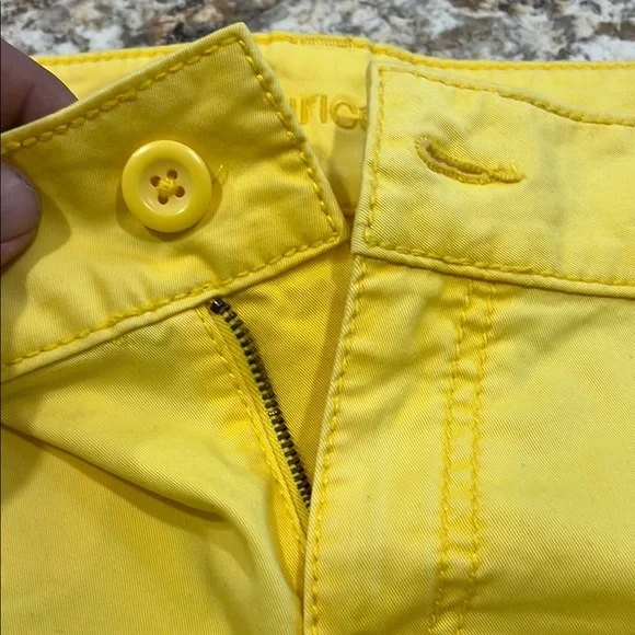 Maurices Yellow Bermuda Shorts Vibrant Cotton Blend - Picture 3 of 7